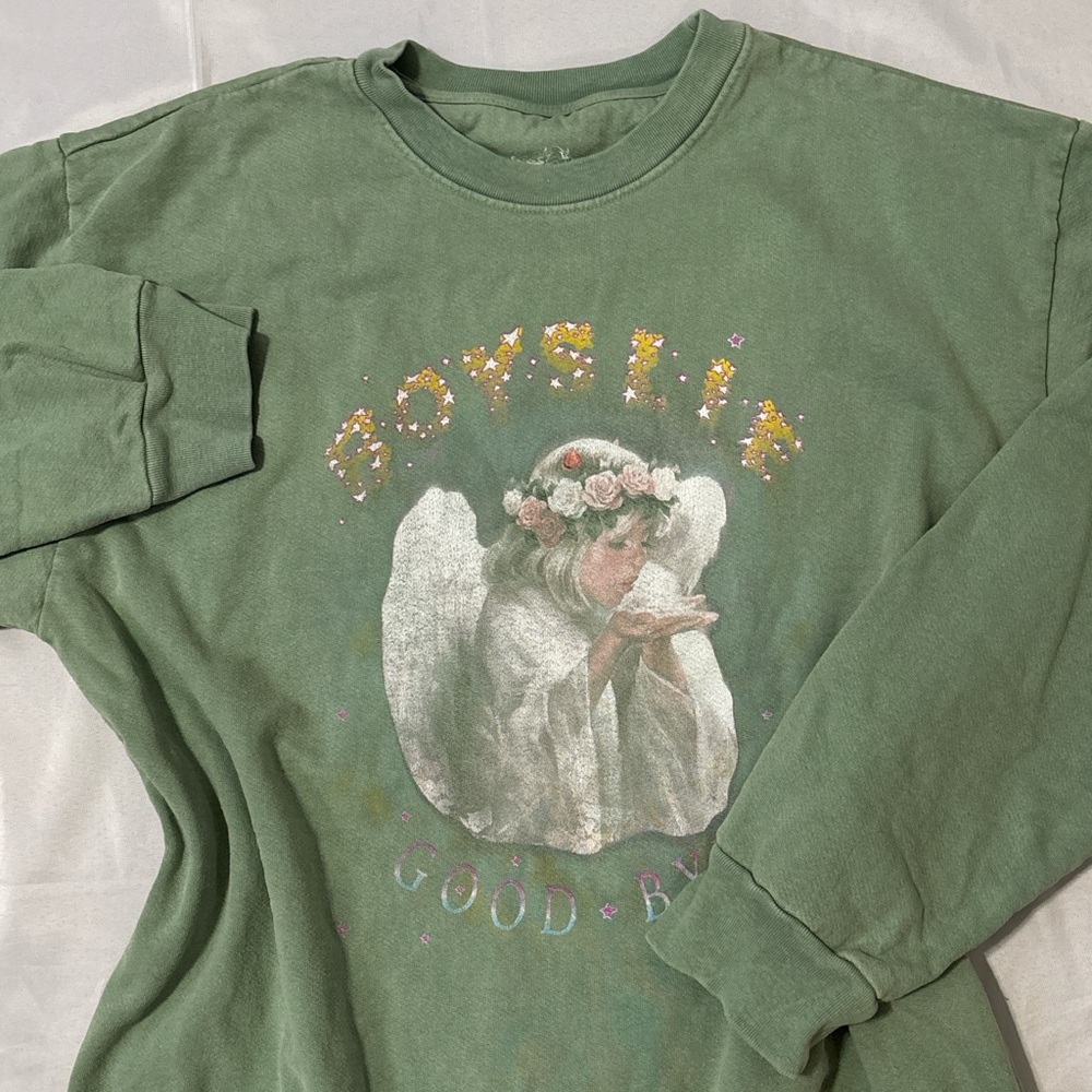 BOYS LIE OVERSIZED GRAPHIC ANGEL CREWNECK SWEATSHIRT - Picture 2 of 7